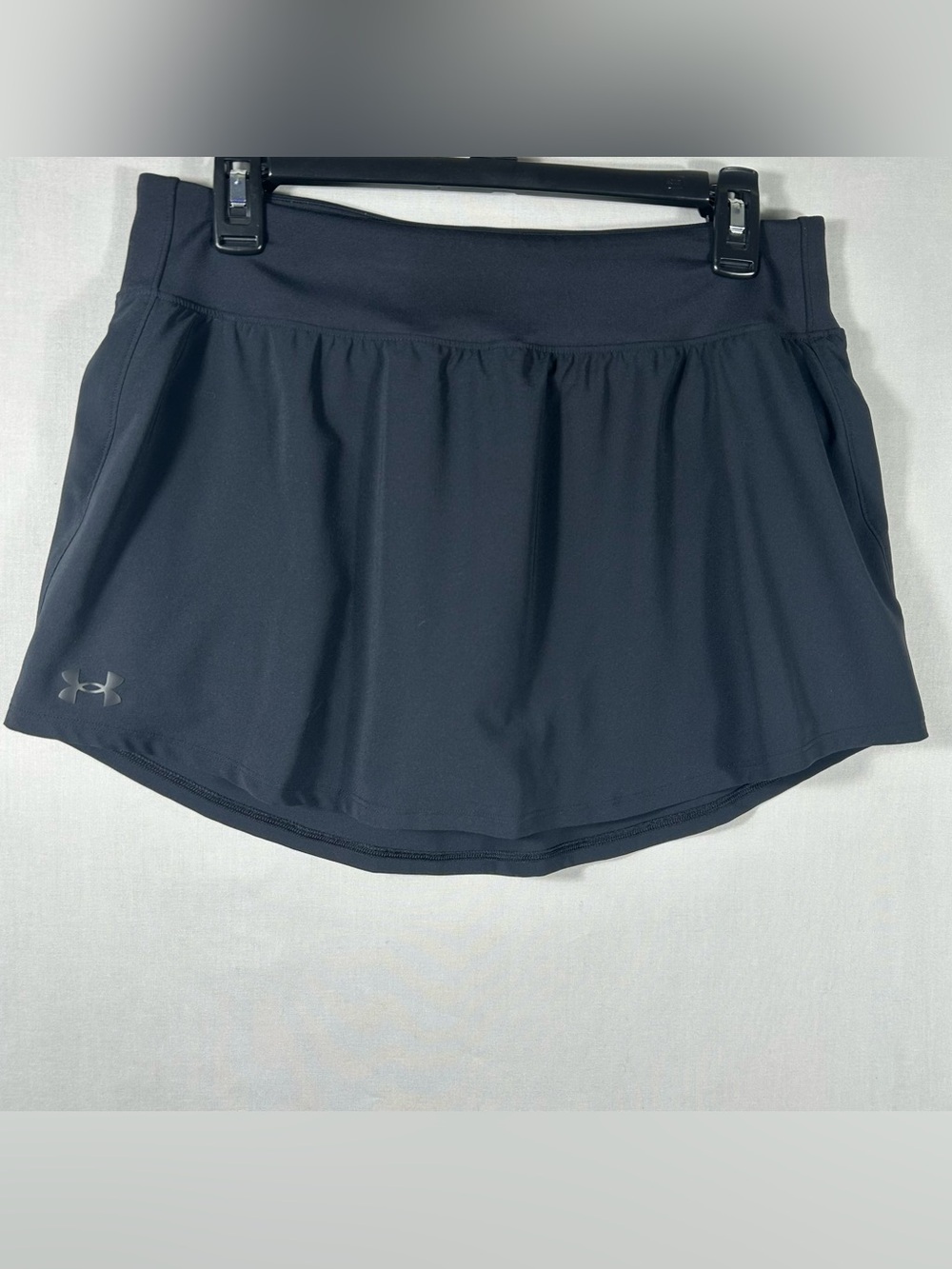 Under Armour Womens Skirt Skort Large Black Fitted Logo Tennis Running Sports